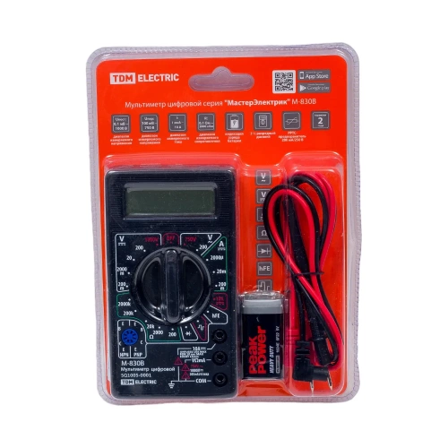 Цифровой мультиметр TDM МастерЭлектрик М-830В SQ1005-0001 Цифровой мультиметр TDM МастерЭлектрик М-830В SQ1005-0001