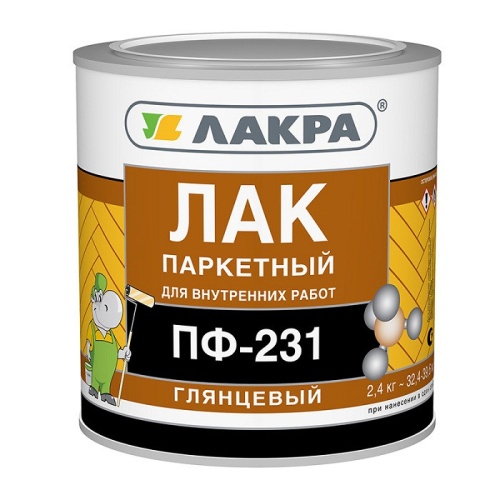 Лак алкидный Лакра ПФ-231 паркетный глянцевый 2,4 кг