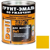 Грунт-эмаль по ржавчине Dali 3 в 1 гладкая желтая RAL 1021 2 л