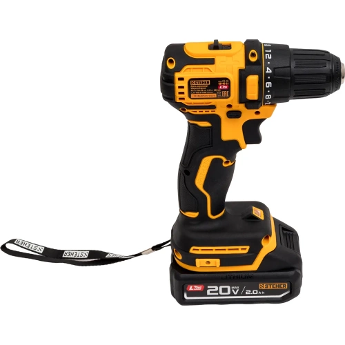 Бесщеточная дрель-шуруповерт STEHER 20 В, 45 Н·м, 1 АКБ LMS (2 А·ч), CB-45-21 фото 4