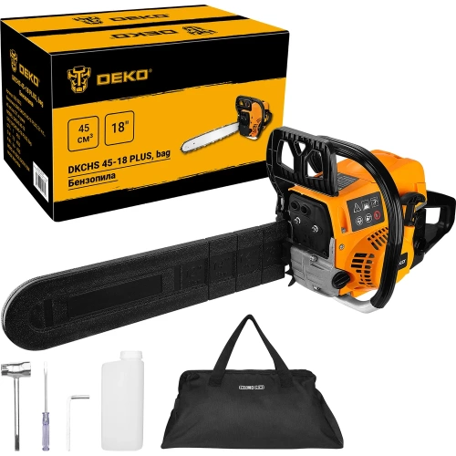 Бензопила DEKO DKCHS 45-18 PLUS, 3,1 л.с., 45 куб.см, 18, в сумке 085-2002 Бензопила DEKO DKCHS 45-18 PLUS, 3,1 л.с., 45 куб.см, 18, в сумке 085-2002