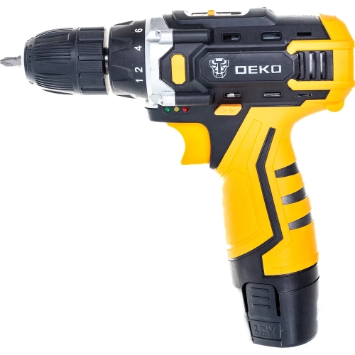 Аккумуляторная дрель DEKO 12В + набор 63 инструмента в кейсе DKCD12FU-Li 2.0Ahx2 63 tools + 063-4094