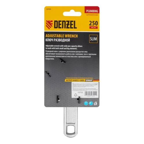 Ключ разводной 205 мм, алюминиевый Denzel фото 7 Ключ разводной 205 мм, алюминиевый Denzel фото 7