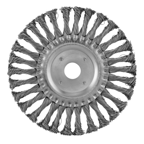 Щетка для УШМ 175 мм, посадка 22.2 мм, плоская, крученая металлическая проволока Сибртех фото 2