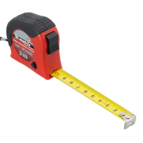 Рулетка Double fixation,3 м х 16 мм,обрезиненный корпус,двойная плавная фиксация Matrix фото 3