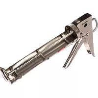 Полуоткрытый пистолет для герметика 310мл, хром, зубчатый шток 7мм MATRIX 88640