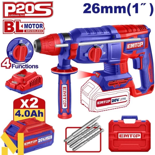 Аккумуляторный перфоратор emtop ELRH202682 Аккумуляторный перфоратор emtop ELRH202682