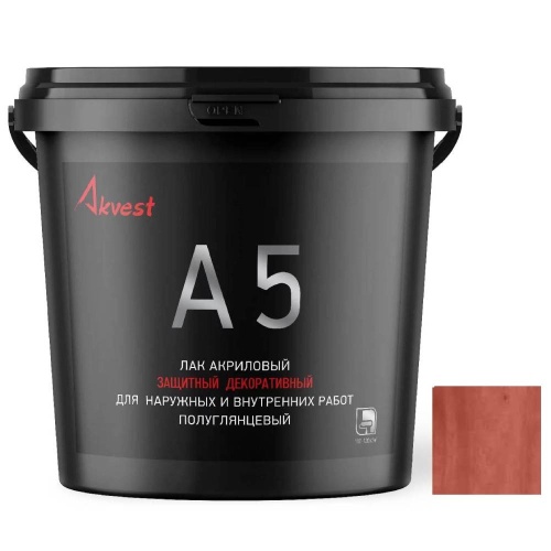 Лак акриловый Аквест-5 полуглянцевый Махагон 1 кг