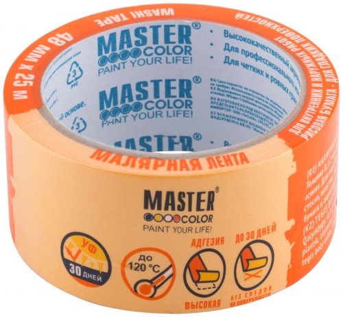 Лента малярная Master Color 30-6124 золотистая 48 мм 25 м фото 3
