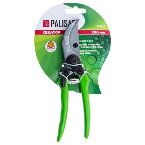 Секатор прямого реза, 200 мм, металлические обрезиненные рукоятки, Palisad фото 4