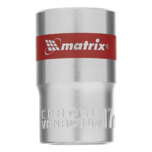 Головка торцевая, 17 мм, шестигранная, CrV, под квадрат 1/2, хромированная Matrix фото 3 Головка торцевая, 17 мм, шестигранная, CrV, под квадрат 1/2, хромированная Matrix фото 3
