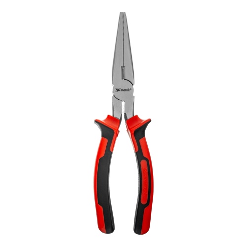 Длинногубцы прямые Nickel, 200 мм, никелированные, двухкомпонентные рукоятки Matrix фото 3