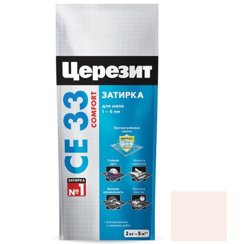 Затирка цементная для узких швов Ceresit СЕ33 Comfort Жасмин 2 кг