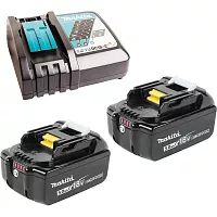 Аккумулятор 191L74-5 (2 шт; 18В; 5.0 Ач; Li-Ion) с зарядным устройством Makita 199379