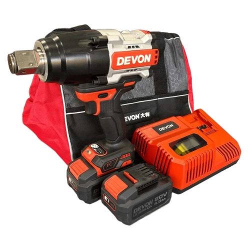 Аккумуляторный гайковерт DEVON 2 АКБ 4 Ач, ЗУ, сумка 5769-Li-20-SET