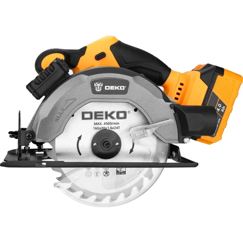 Дисковая (циркулярная) пила аккумуляторная DEKO DKCS20DA, 20В, 165мм, 1x4.0Ач 085-1155 фото 8 Дисковая (циркулярная) пила аккумуляторная DEKO DKCS20DA, 20В, 165мм, 1x4.0Ач 085-1155 фото 8