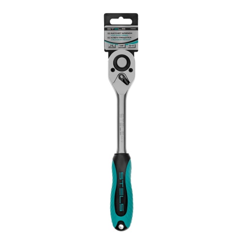 Ключ-трещотка 1/2", CrV, 72 зуба, с быстрым сбросом, матовый хром Stels фото 8