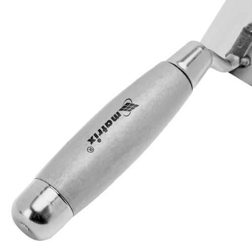 Мастерок из нержавеющей стали, 80 х 60 х 60 мм, для внешних углов, деревянная ручка Matrix фото 4