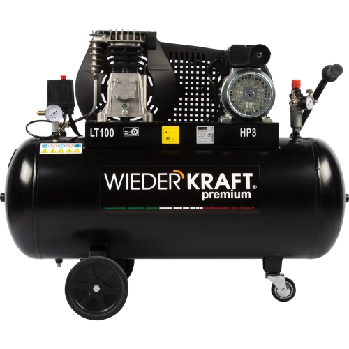 Масляный поршневой компрессор с ременным приводом WIEDERKRAFT 400 л/мин, ресивер 100л, WDK-91040 фото 4 Масляный поршневой компрессор с ременным приводом WIEDERKRAFT 400 л/мин, ресивер 100л, WDK-91040 фото 4