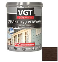 Эмаль по дереву VGT Профи темно-коричневая 1 кг