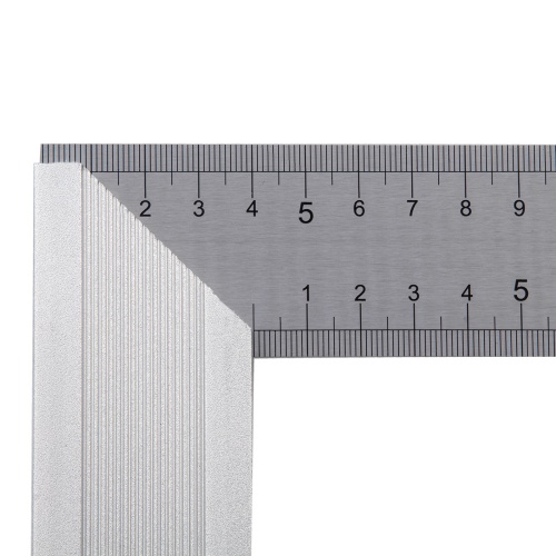 Угольник стальной 400 мм, нержавеющая сталь, градуировка, алюминиевое основание Denzel фото 3