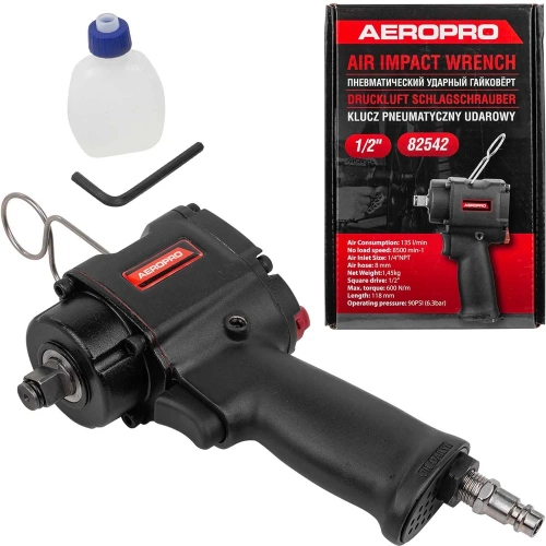 Ударный пневмогайковерт Forsage Compact с реверсом и регулировкой усилия 1/2 F-82542(50501) фото 3