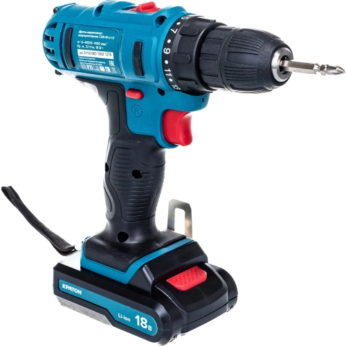 Аккумуляторная дрель-шуруповерт Кратон CDB-18-Li-1,5 3 11 01 060 Аккумуляторная дрель-шуруповерт Кратон CDB-18-Li-1,5 3 11 01 060