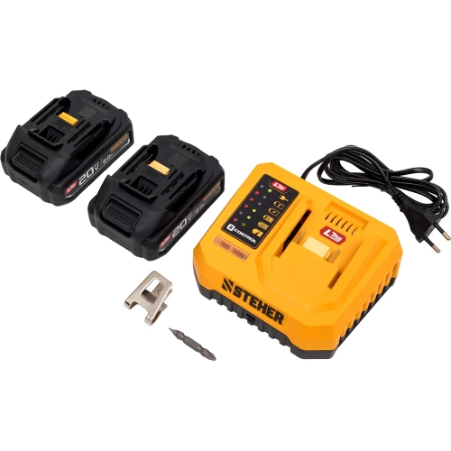 Бесщеточная дрель-шуруповерт STEHER 20 В, 45 Н·м, 2 АКБ LMS (2 А·ч), сумка CB-45-22 фото 10