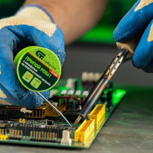 Припой с канифолью, D 2 мм, 25 г, POS61, на пластмассовой катушке Сибртех фото 7