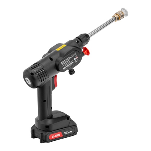 Моечная машина высокого давления аккумуляторная А-21-02, 40 бар, 4 л/мин, Li-ion 21 В, 2 акк. MTX фото 4