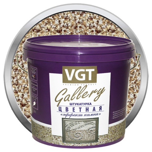 Штукатурка с эффектом камня VGT Gallery №5 гранит среднезернистая 14 кг