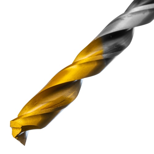 Сверло спиральное по металлу 7,5 x 109мм, Р6М5, Golden Tip, многогранная заточка Denzel фото 3 Сверло спиральное по металлу 7,5 x 109мм, Р6М5, Golden Tip, многогранная заточка Denzel фото 3
