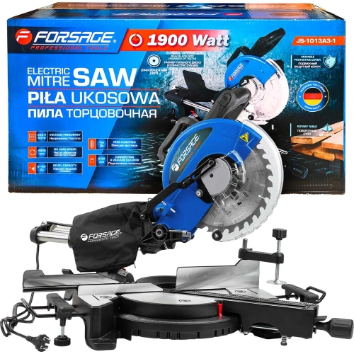 Пила торцовочная Forsage  (230V, 1900W, 4800об/мин, диск 254х30х2.4мм) F-JS-1013A3-1(61260)