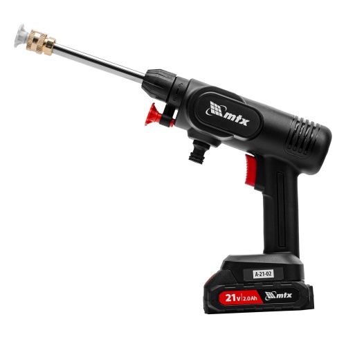 Моечная машина высокого давления аккумуляторная А-21-02, 40 бар, 4 л/мин, Li-ion 21 В, 2 акк. MTX фото 5