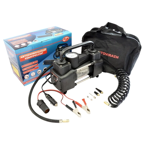 Компрессор AUTOVIRAZH двухцилиндровый 75 л/мин с манометром шт AV-010750 фото 3