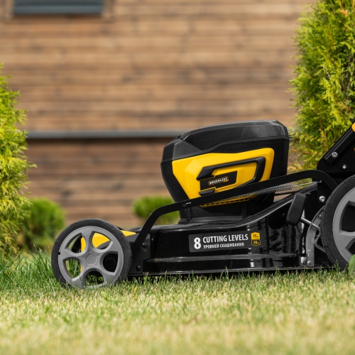 Газонокосилка аккумуляторная бесщет. DLM-460, 460 мм, травосб. 65 л., Li-Ion, 40 В Denzel фото 42