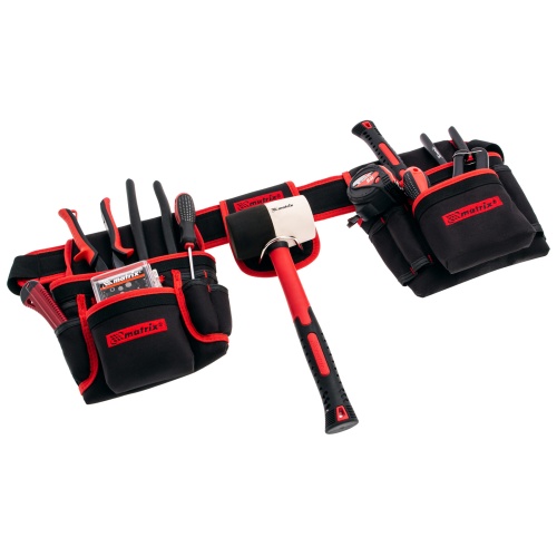 Сумка-пояс двойная, 20 карманов, держатель для молотка Matrix фото 6