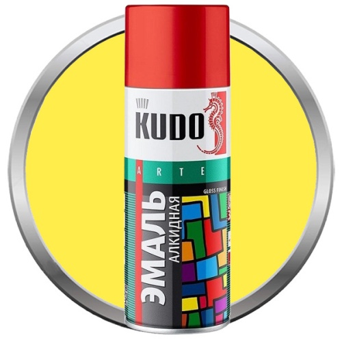 Краска аэрозольная Kudo KU-1013 универсальная желтая 520 мл