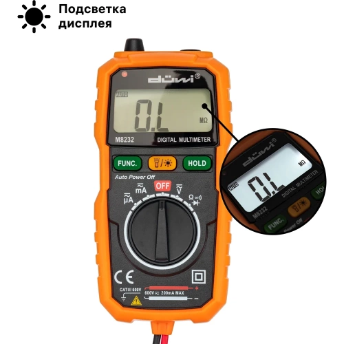 Цифровой мультиметр со светодиодным фонариком duwi M8232 PROFI 26045 5 фото 3