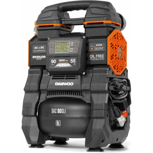 Поршневой аккумуляторный компрессор DAEWOO 21в/220в DAC 90S Li SET Поршневой аккумуляторный компрессор DAEWOO 21в/220в DAC 90S Li SET