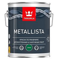 Краска по ржавчине Tikkurila Metallista глянцевая зеленая 2,3 л