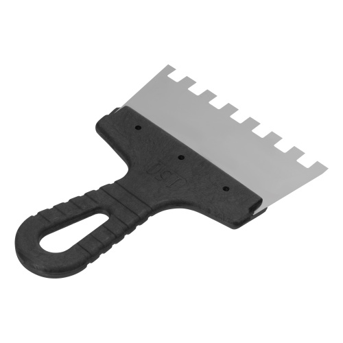 Шпатель из нержавеющей стали, 150 мм, зуб 10 х 10 мм, пластмассовая ручка Сибртех фото 2