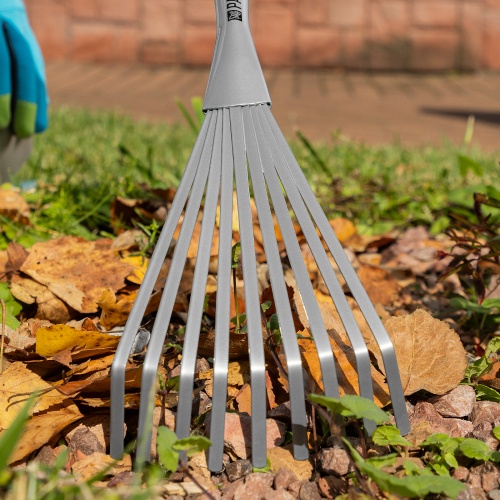 Грабли веерные 9 - зубые, 130 х 420 мм, стальные, пластиковая рукоятка, Connect, Palisad фото 10