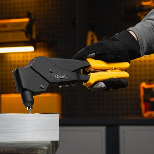 Заклепочник Denzel ручной, 285 мм, поворотный, 0-360, заклепки 2,4-3,2-4,0-4,8 мм 40442 фото 8 Заклепочник Denzel ручной, 285 мм, поворотный, 0-360, заклепки 2,4-3,2-4,0-4,8 мм 40442 фото 8