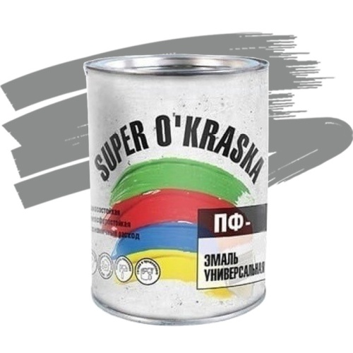 Эмаль Super Okraska ПФ-115 серая глянцевая 1,9 кг