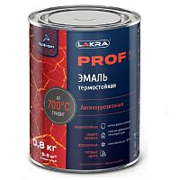 Эмаль термостойкая антикоррозионная Лакра Prof it до 700С графит 0,8 кг