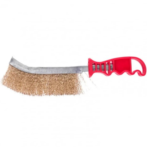 Щетка металлическая Matrix 74827 латунированная с пластиковой ручкой