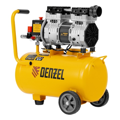 Компрессор DLS950/24 безмаслянный малошумный 950 Вт, 165 л/мин, ресивер 24 л Denzel фото 44