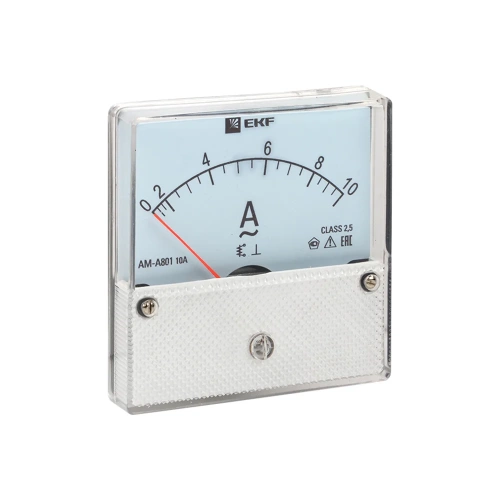 Аналоговый амперметр EKF AMA-801 на панель, круглый вырез, 80х80, 10 А, прямое подключение ama-801-10 фото 3