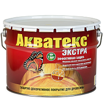 Покрытие алкидное защитно-декоративное для древесины Акватекс Экстра полуглянцевое бесцветное 9 л